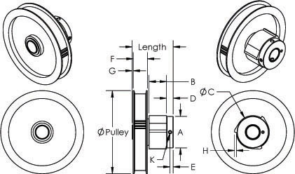 1869 Fractional Revolution Pulley Clutch, Dimensions 1869 Fractional Revolution Pulley Clutch, Federal APD 30-4325, Dimensions