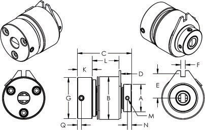 2417 Tiny-Clutch, Magnetic On-Off Clutch, Northrop Grumman B7040-8344, Dimensions 2417 Tiny-Clutch, Magnetic On-Off Clutch, Northrop Grumman B7040-8344, Dimensions
