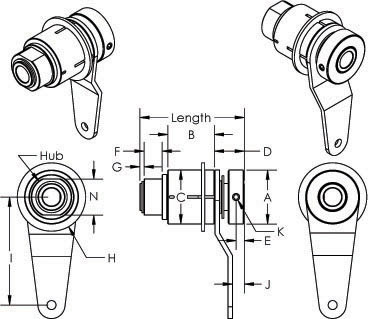 2425 Tiny-Clutch, Winding Clutch, Dimensions 2425 Tiny-Clutch, Winding Clutch, Dimensions