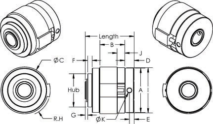 2579 Single Revolution Spring Clutch, Dimensions 2579 Single Revolution Spring Clutch, Dimensions